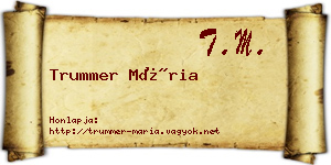 Trummer Mária névjegykártya