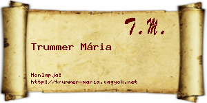 Trummer Mária névjegykártya